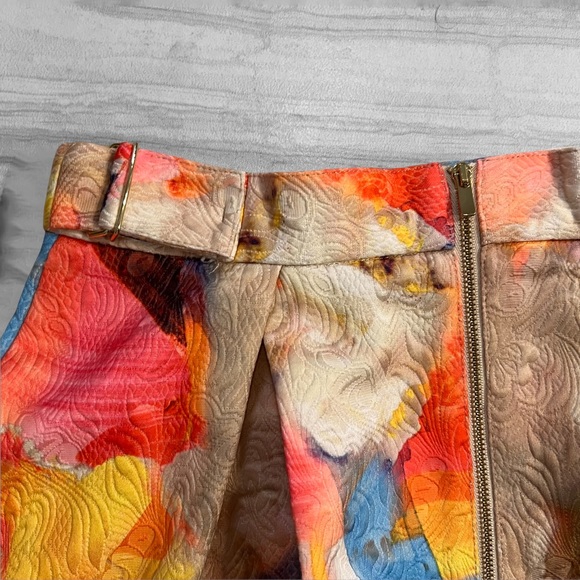 Colorful Watercolor Brocade A-Line H&M Skirt High-waisted size 8/10 M - Picture 7 of 8